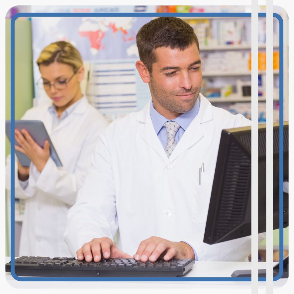 pharmacist on computer